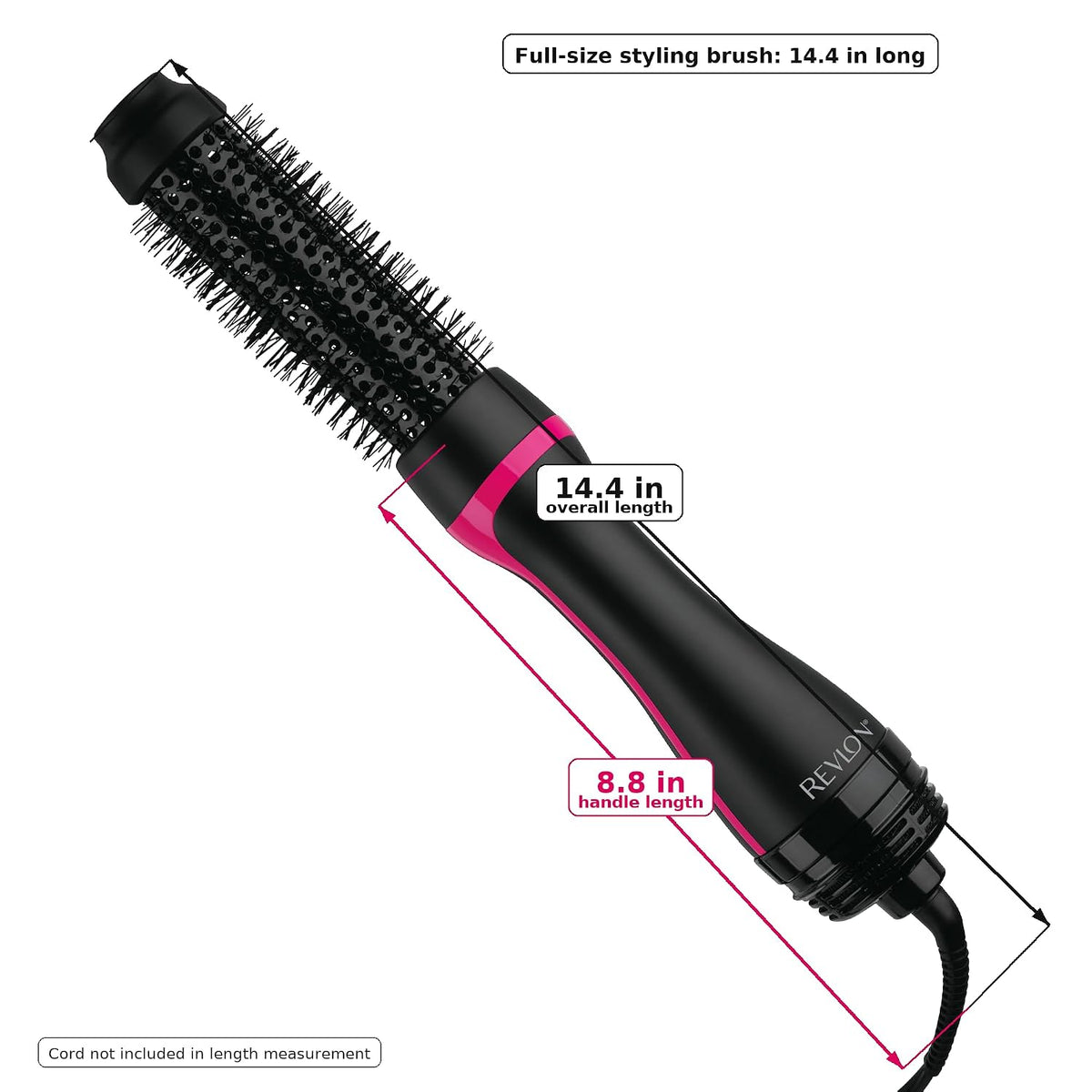 REVLONSecador de cepillo redondo de un paso 1-1 \/ 2 "de una et...