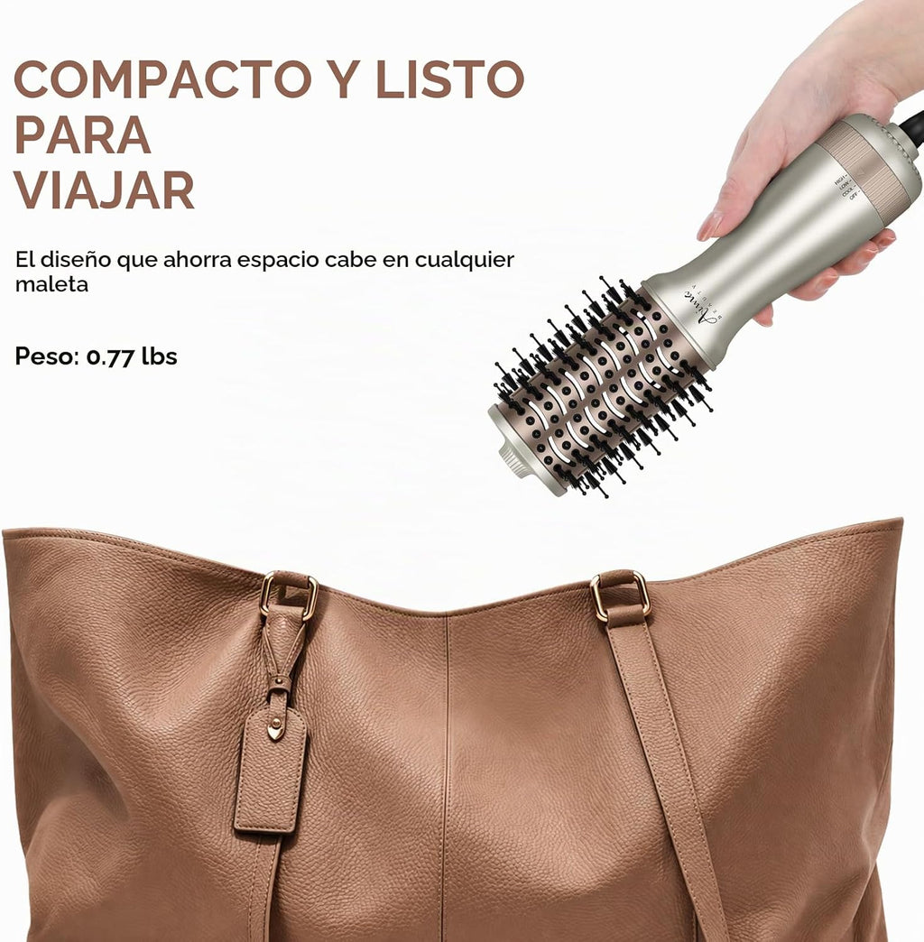 Aima Beauty Cepillo secador de pelo pequeño automático de doble vol...