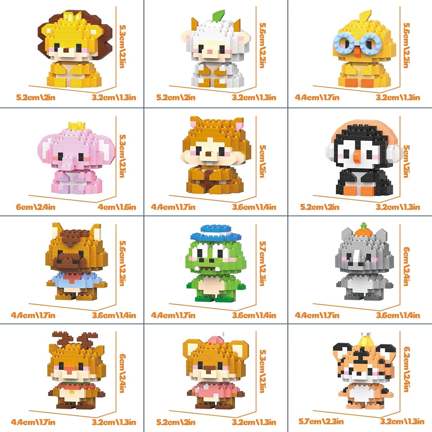 APENGBAOL Paquete de 12 Juegos de Bloques de Construcción de Animal...