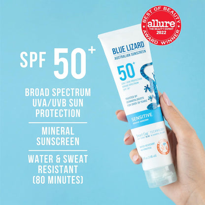 BLUE LIZARD Protector solar mineral, SPF 50+, tubo, óxido de zinc,...