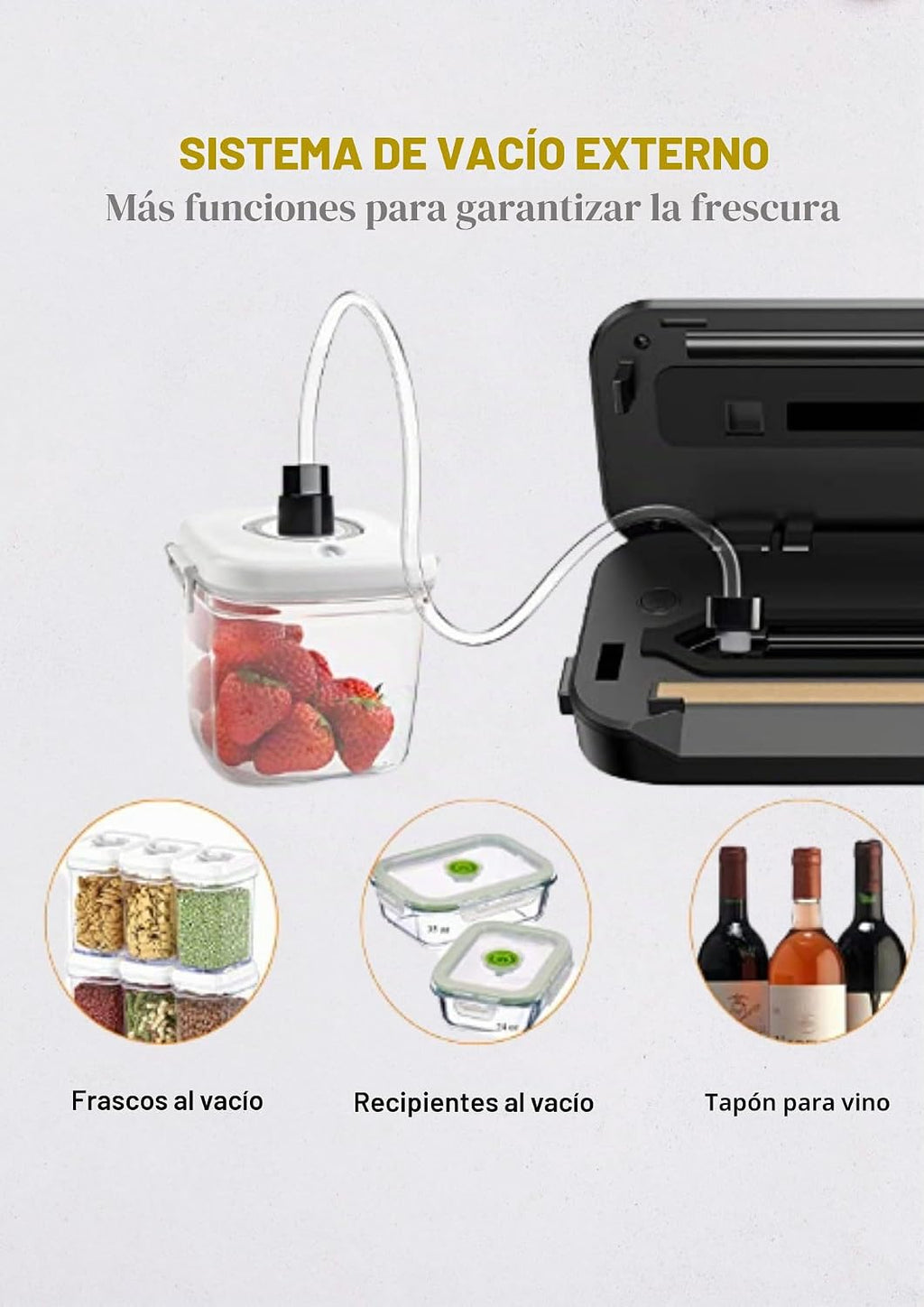 MEGAWISE Máquina selladora al vacío de alimentos con cortador incor...