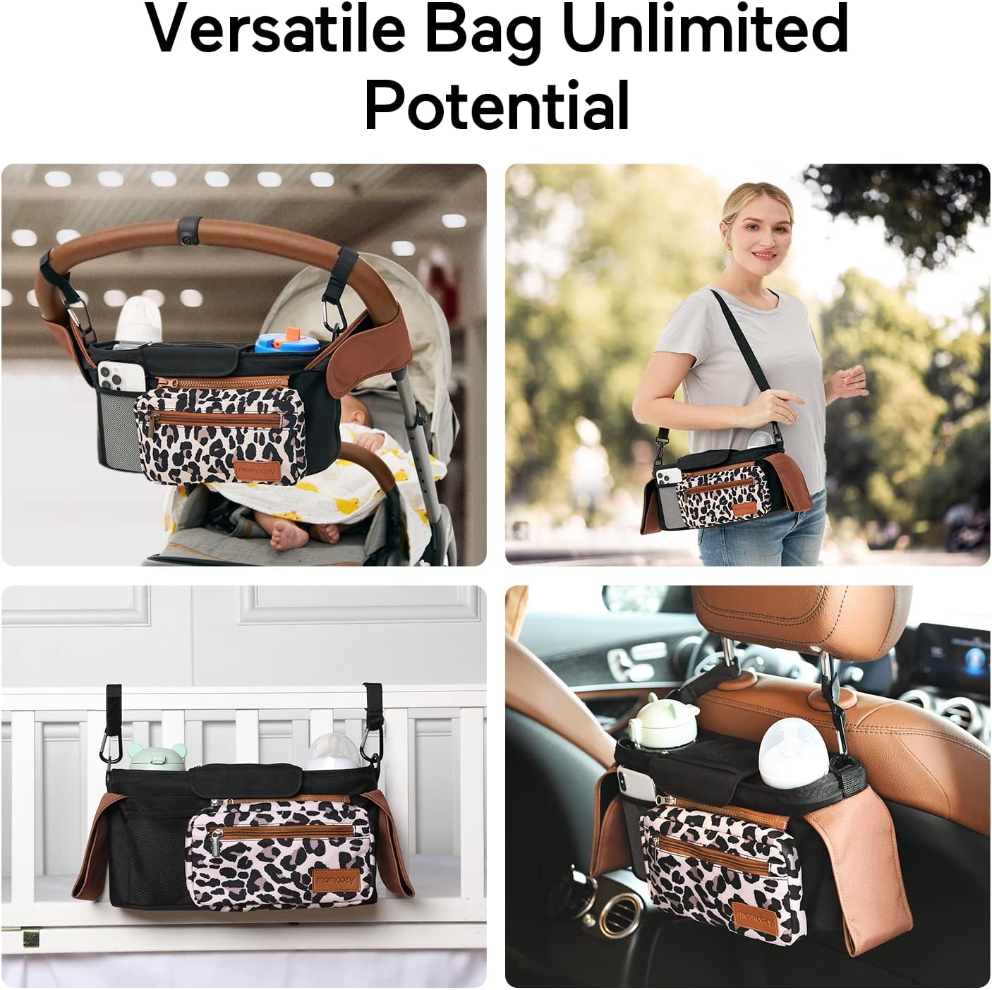 Momcozy: organizador universal de cochecito con soporte para tazas...