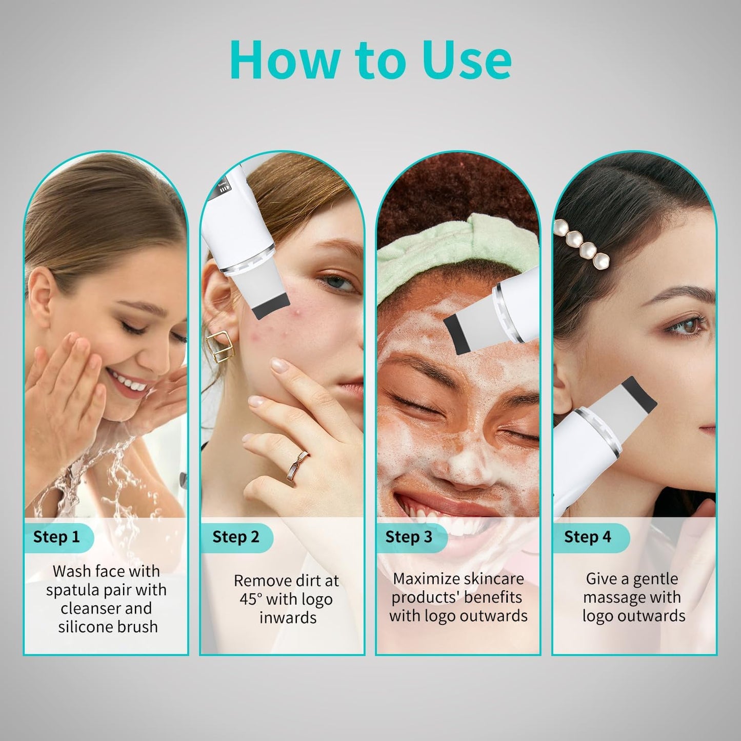 Espátula facial para depurar la piel - Herramienta de limpieza prof...