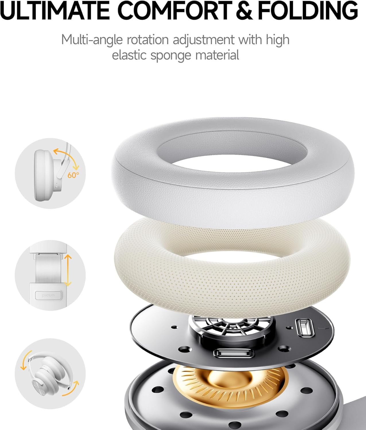 Picun Auriculares Bluetooth B8, auriculares inalámbricos de 120 hor...