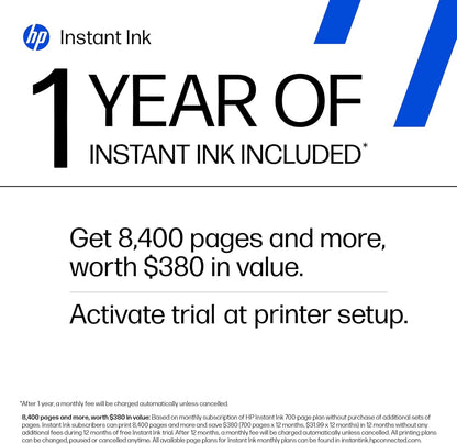 HP OfficeJet Pro 8139e Impresora inalámbrica de inyección de tinta todo en uno, impresión, escaneo, copia, fax, ADF, impresión a doble cara Lo mejor para la oficina en casa, 1 año de prueba de tinta instantánea incluida, habilitada para IA (40Q51A)