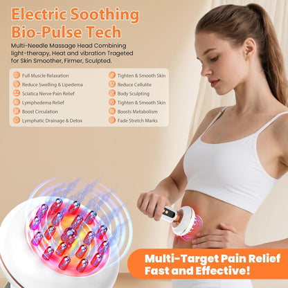 Máquina para esculpir el cuerpo 4 en 1, masajeador de drenaje linfático, herramienta de masaje Anit para celulitis, ayuda a reducir las estrías, la celulitis y la grasa, dispositivos de alivio del