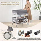 BABY JOY Cambiador portátil para bebé, estación de cambio de pañale...