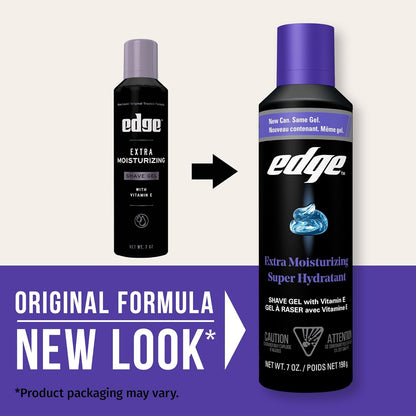 Edge Gel de afeitado para hombres, extra hidratante con vitamina E,...