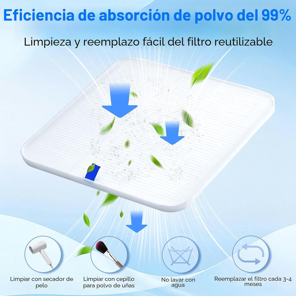 Makartt - Colector de polvo de uñas profesional con potente succión...