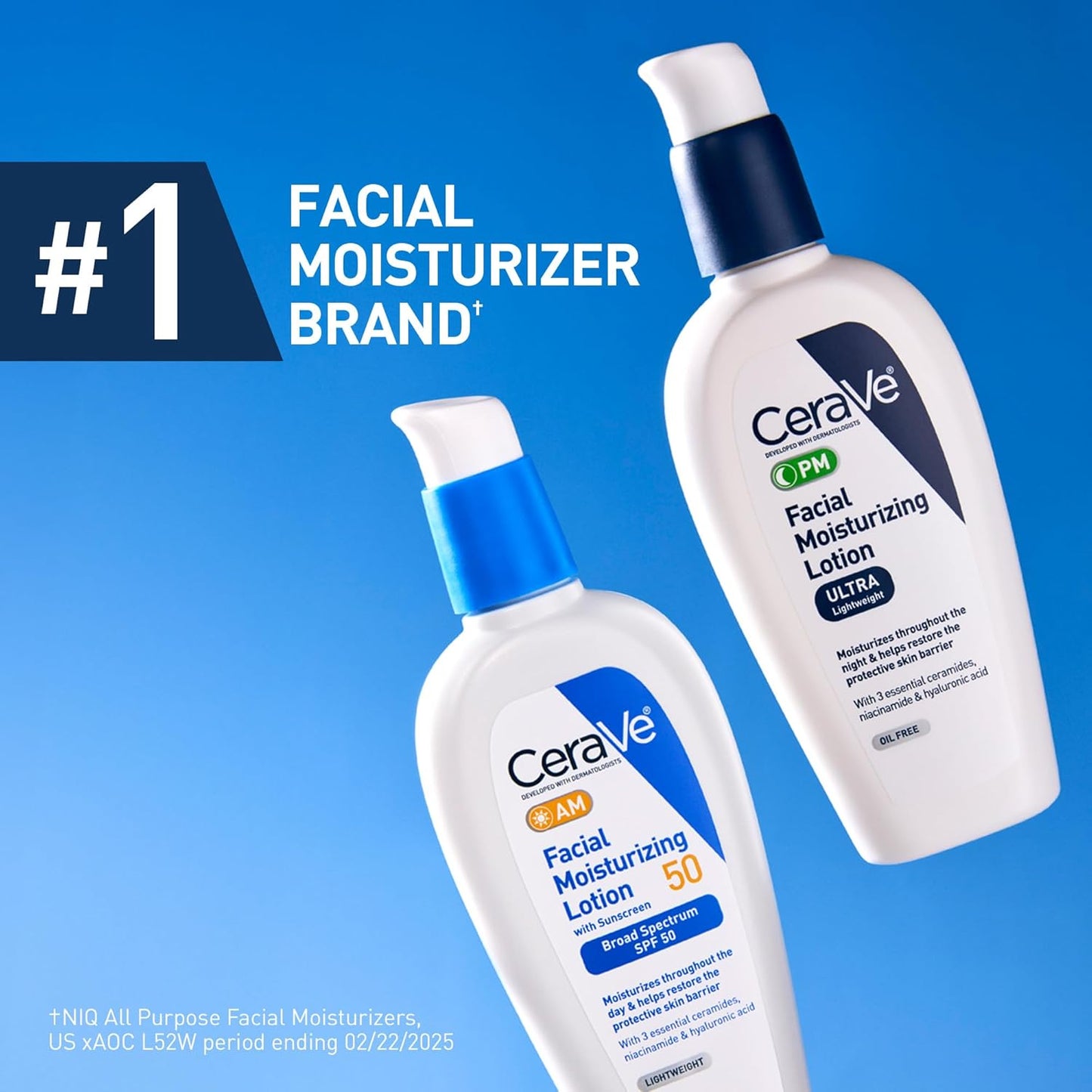CeraVe PM - Loción hidratante facial, crema de noche con ácido hial...