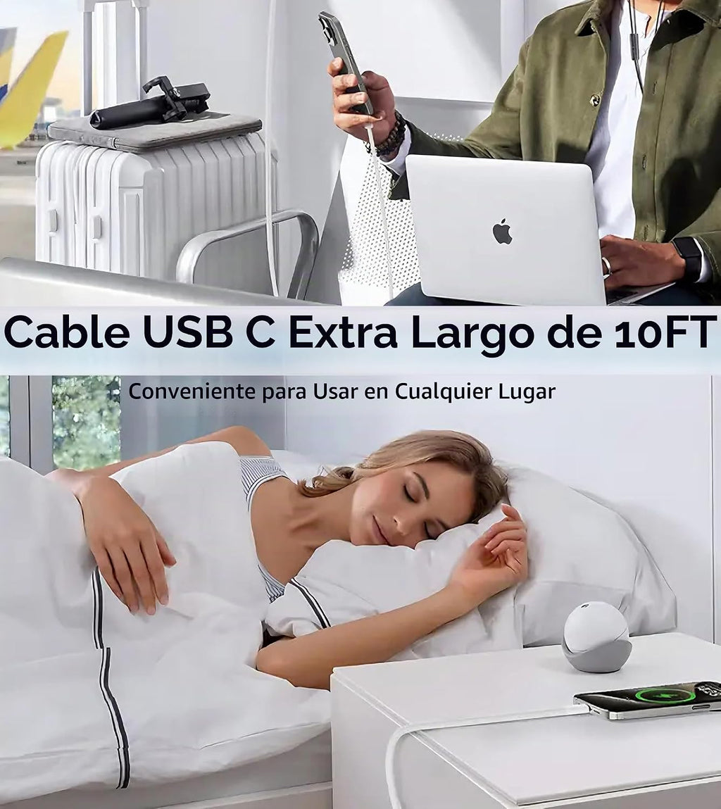 Cargador rápido para iPhone 17 16 15 de 10 pies, cargador de 20 W p...