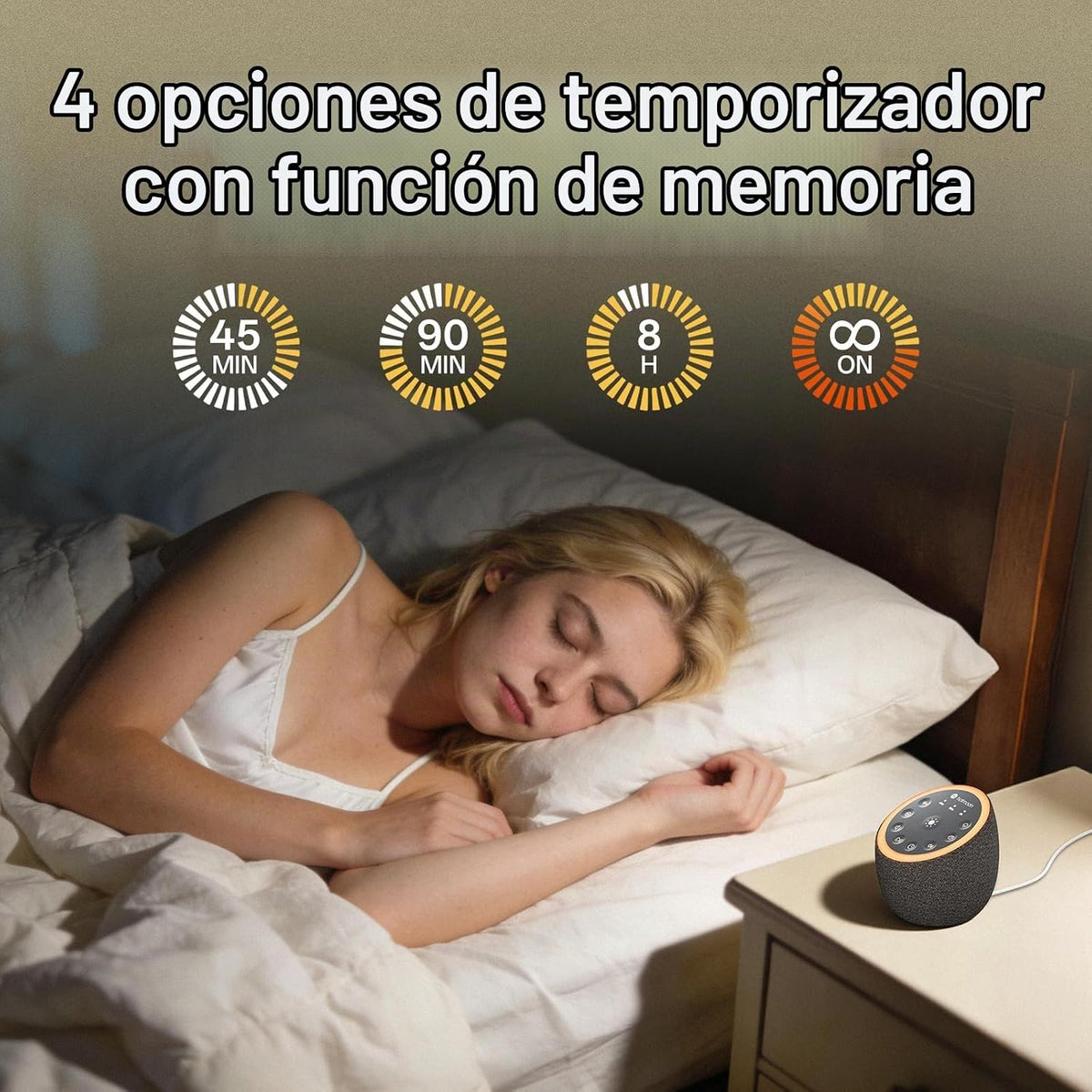Hotmoon Máquina de sonido para dormir, Cocoon 2, 40 sonidos, doble...