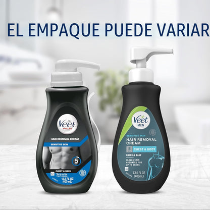 Crema de depilación Veet para hombres, 5 minutos para piel sensible...