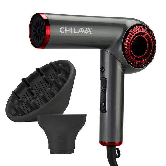 CHI Secador de pelo con motor sin escobillas de lava, diseño plegable, secado más rápido, silencioso, reduce el encrespamiento y mejora el brillo, ajustes de calor y velocidad personalizables