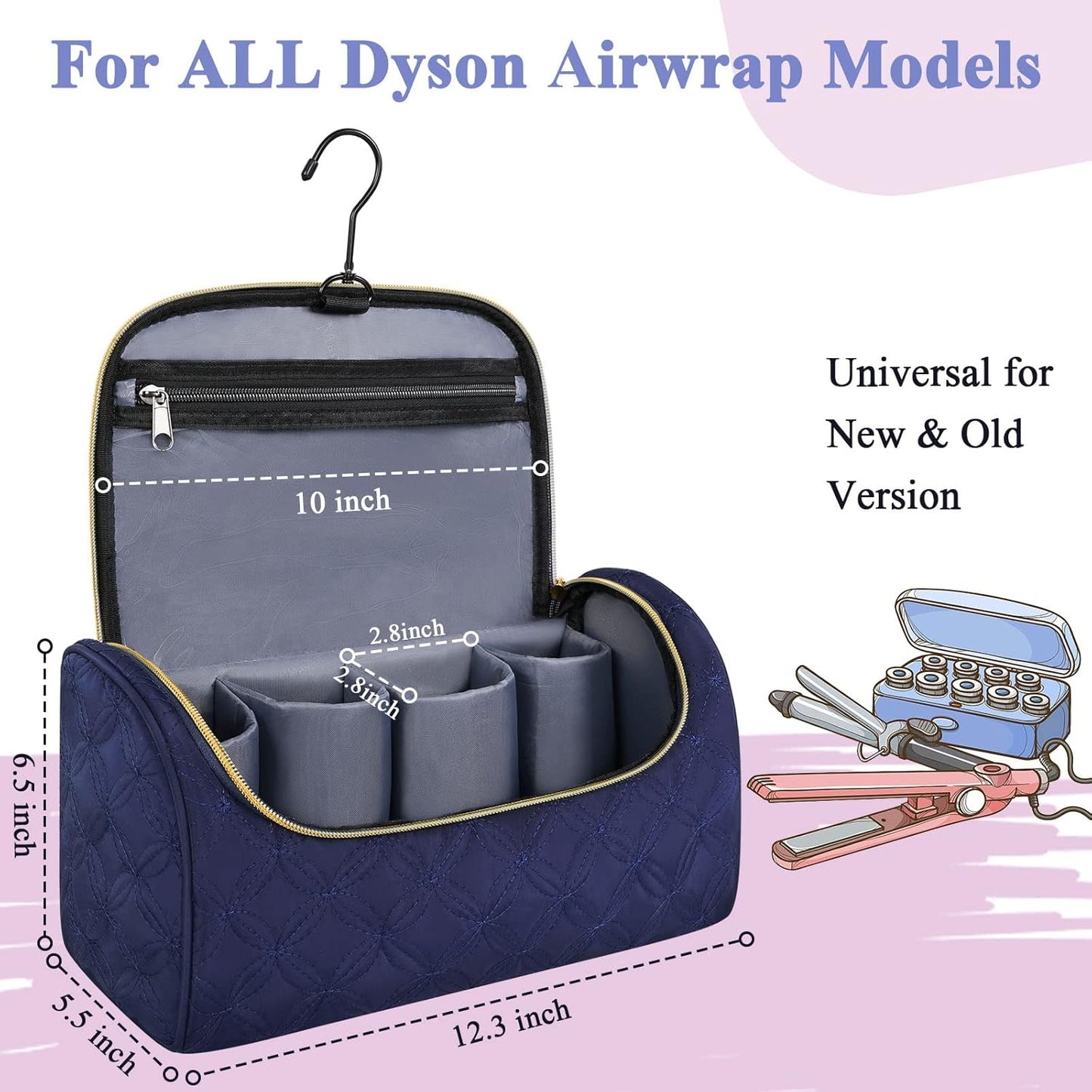 Mancro Estuche de viaje acolchado compatible con Dyson Airwrap Styl...