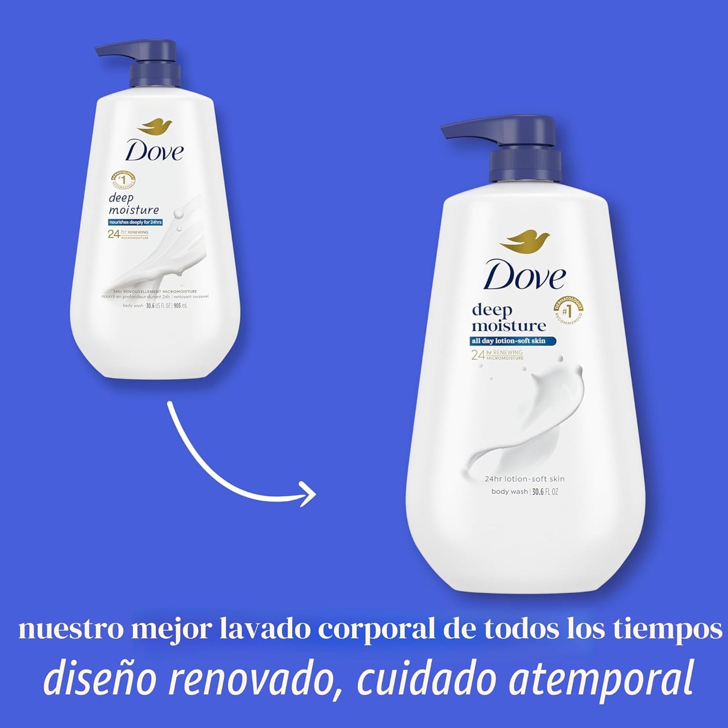 Dove Body Wash Pump, humectación profunda, 34 oz