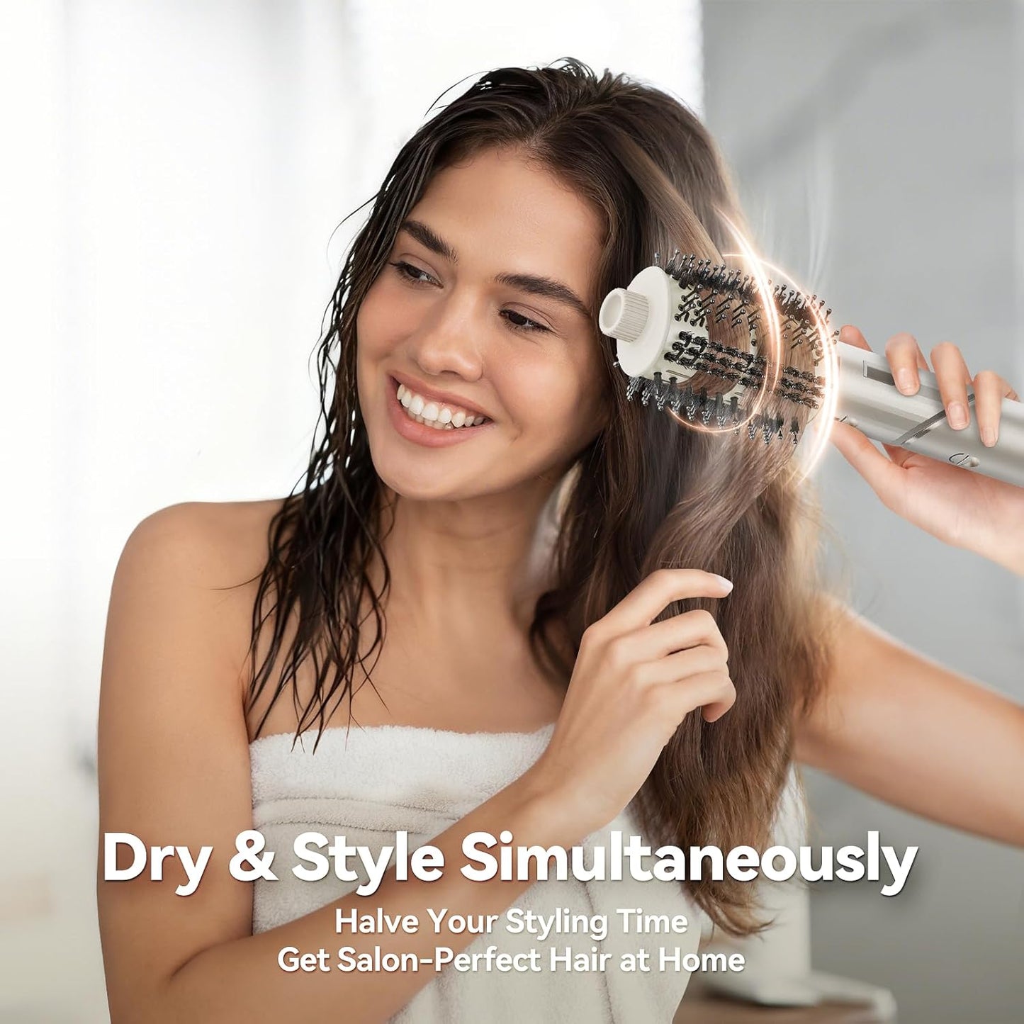 Accesorio de Cepillo Ovalado Esctabalt para Secador de Pelo Shark, Cepillo Liso para Secado de Pelo para Cabello Lacio, Ondulado, Rizado y Enrulado, Compatible con Shark FlexStyle y Serie HD400
