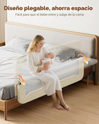 GrowthFun Riel de cama plegable para niños pequeños, marco y conect...
