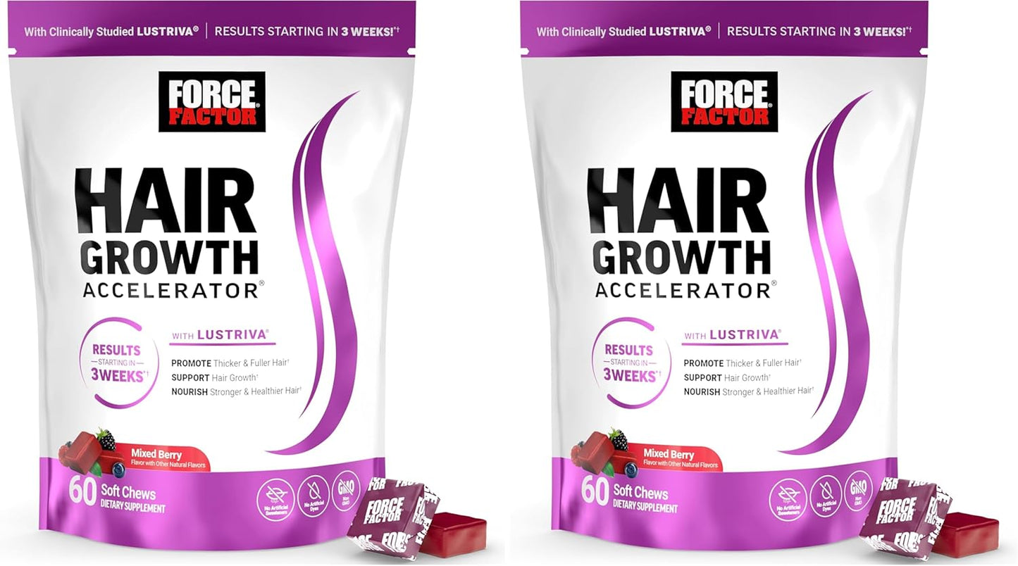 Force Factor Acelerador de crecimiento del cabello, vitaminas para...