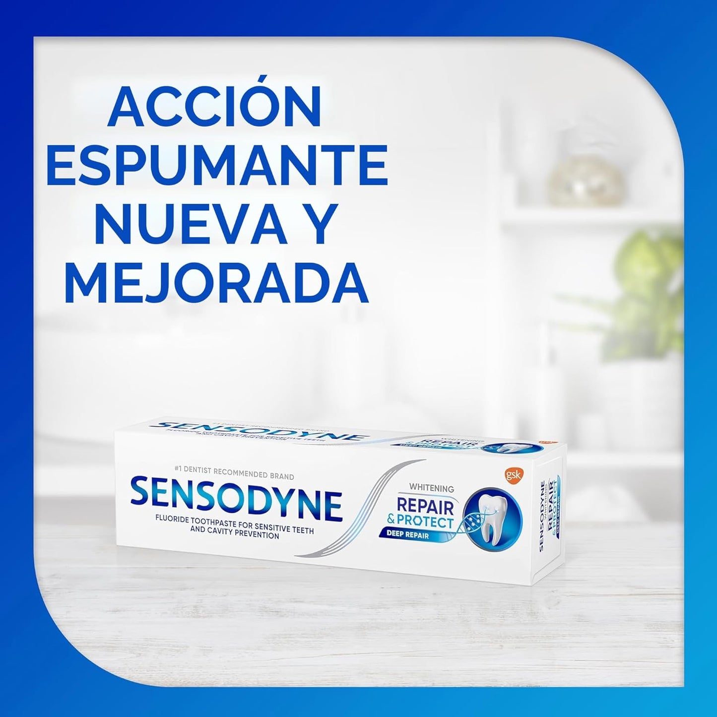 Sensodyne Repair & Protect - Pasta dental blanqueadora para dientes sensibles y prevención de caries, 3.4 onzas (paquete de 4)