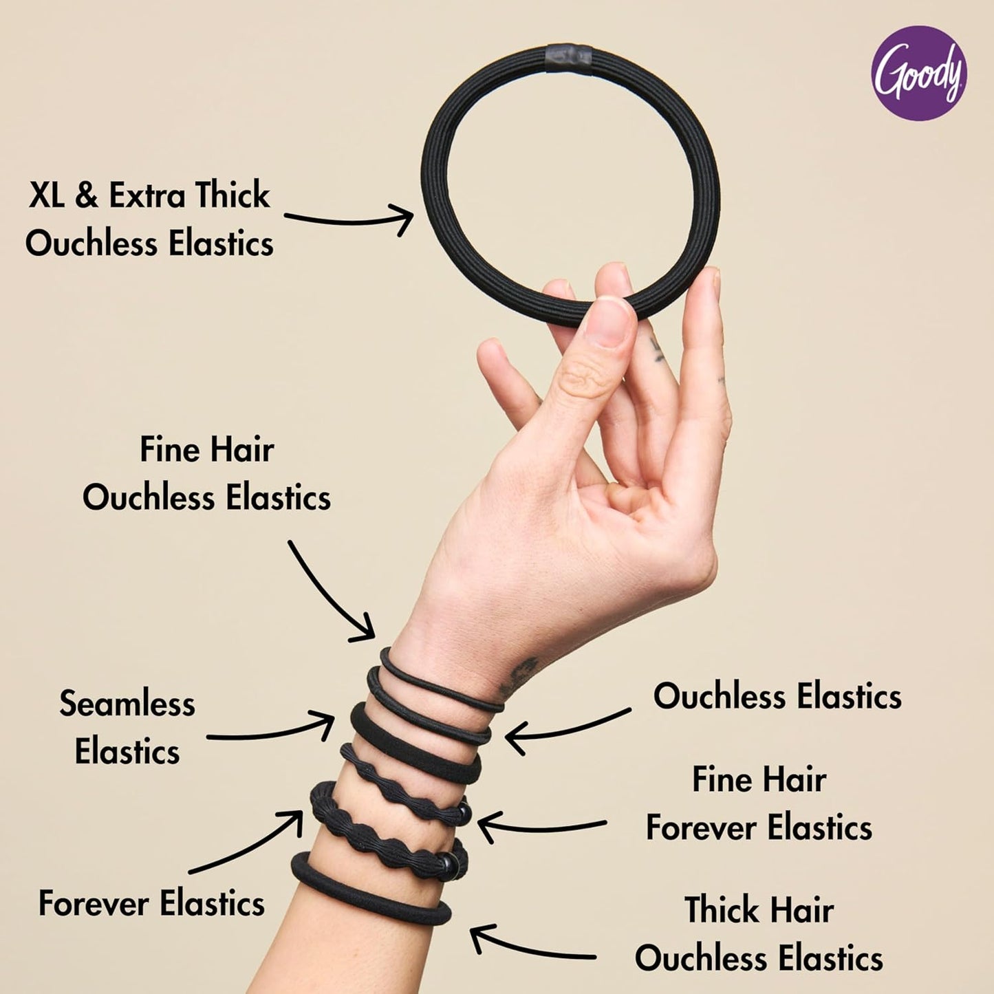 Goody Ouchless - Bandas elásticas para el cabello, sin tirones, sin...