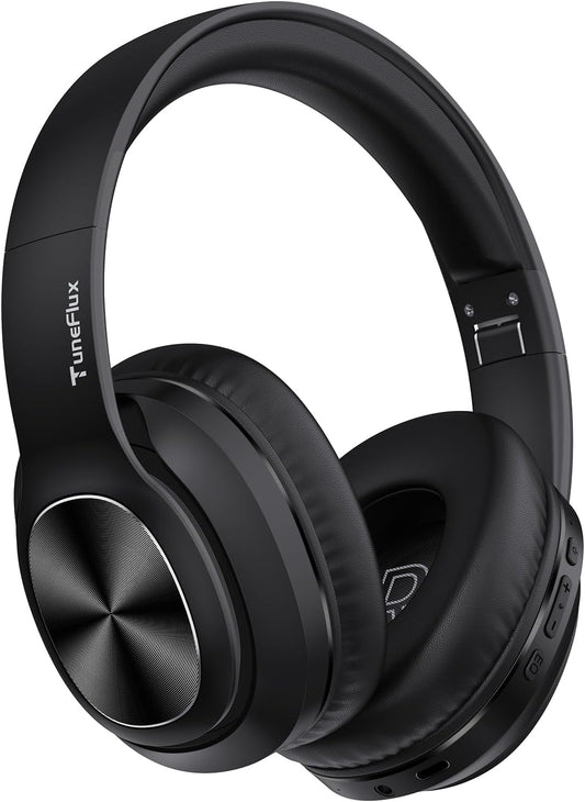 TuneFlux Auriculares inalámbricos Bluetooth sobre la oreja, tiempo...