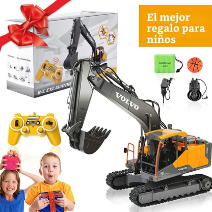 Double E Volvo - Excavadora de control remoto a escala 1:16, juguet...