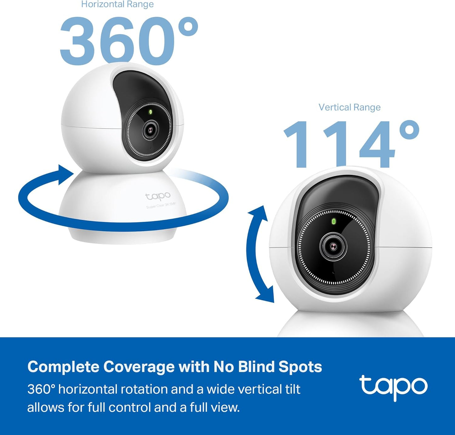 Tapo Cámara de seguridad interior 3K 5MP para monitor de bebé, cáma...