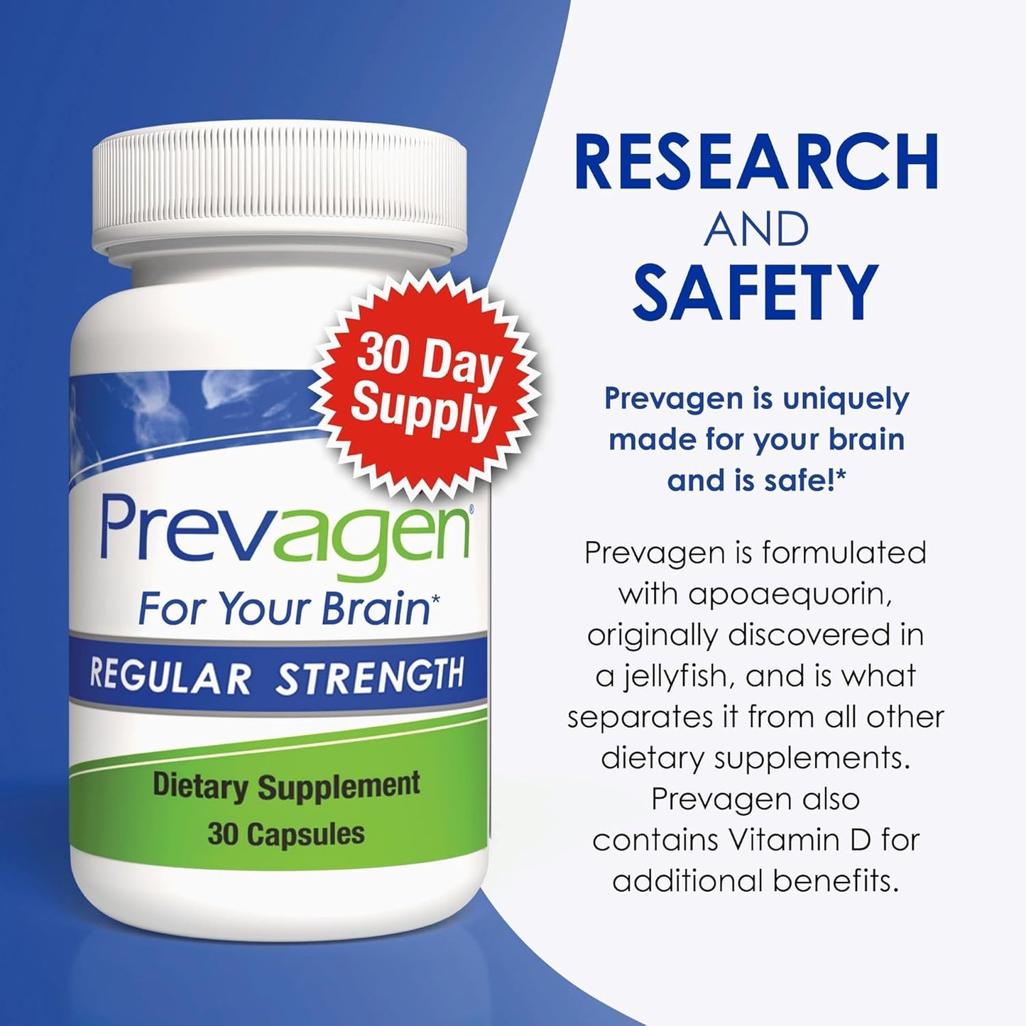 Prevagen Regular Strength - 90 cápsulas (suministro de 3 meses) | F...