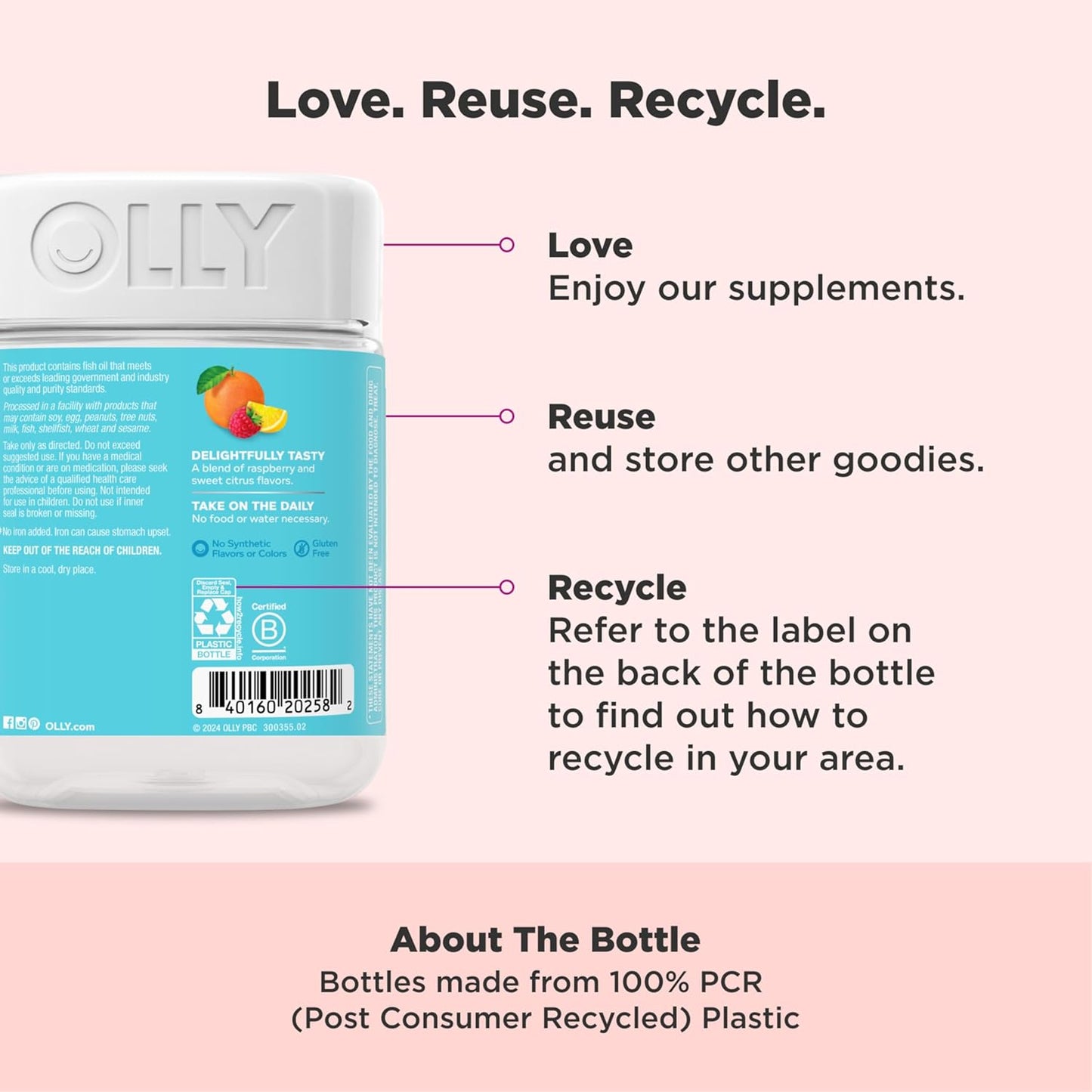 OLLY Gomitas multivitamínicas prenatales, mezcla múltiple diaria pa...
