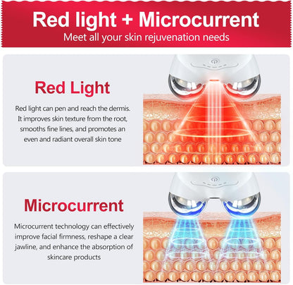 Dispositivo facial de microcorriente de luz roja 2 en 1 | Mejora la...
