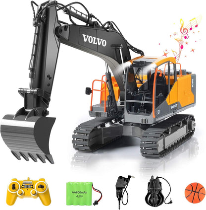 Double E Volvo - Excavadora de control remoto a escala 1:16, juguet...