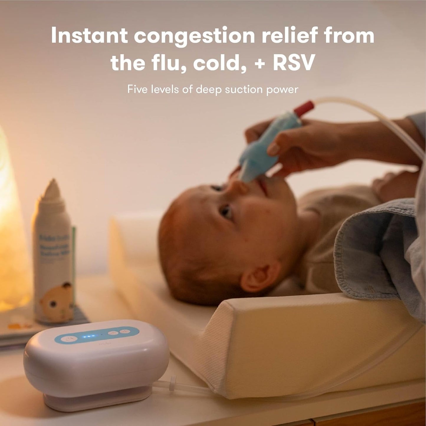 Frida Baby Aspirador nasal eléctrico NoseFrida Pro para bebé, succión de grado hospitalario, succión de nariz para bebés y niños pequeños, aspirador nasal para aliviar la congestión, 5 niveles de