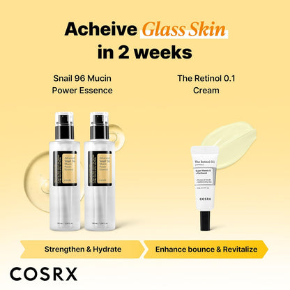 COSRX Snail 96% Mucin Power Essence 2ea y Retinol 0.1% Cream Mini S...