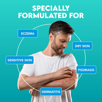 Suu Balm Crema intensa para aliviar la picazón, loción antipicazón para pieles sensibles, eczema, psoriasis y piel extrema, muy grave y seca, fórmula Derm, mentol y ceramidas, 11.83 onzas líquidas