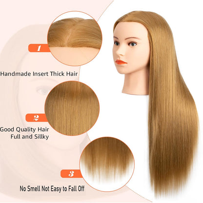 Cabeza de maniquí de cabello humano 80% cabello real, cabeza de man...
