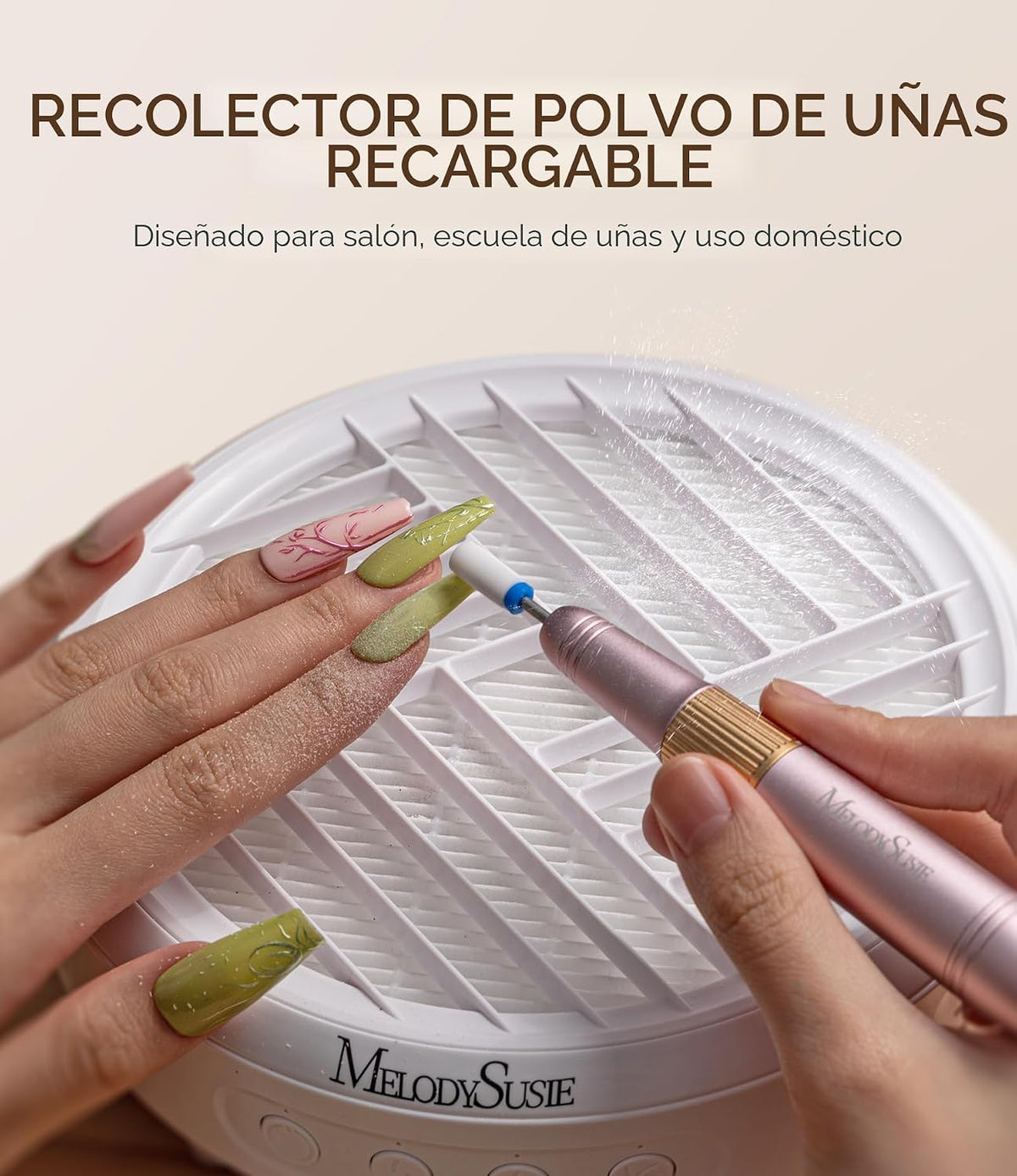 MelodySusie Colector de polvo de uñas inalámbrico SProR para elimin...