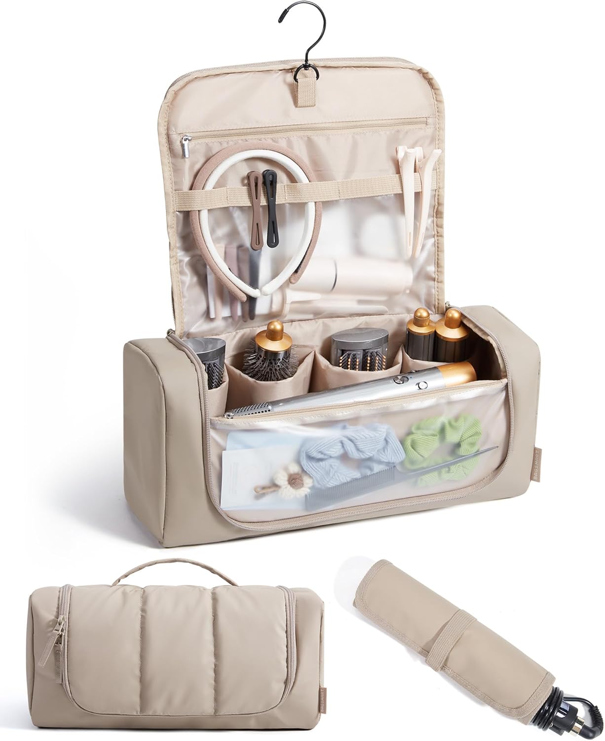 BAGSMART Organizador de herramientas para el cabello, bolsa de viaj...