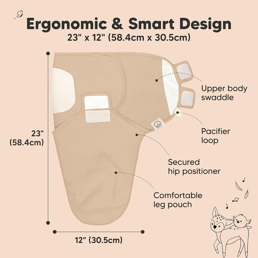 Paquete de 3 sacos de dormir envolventes orgánicos para bebé - Envo...