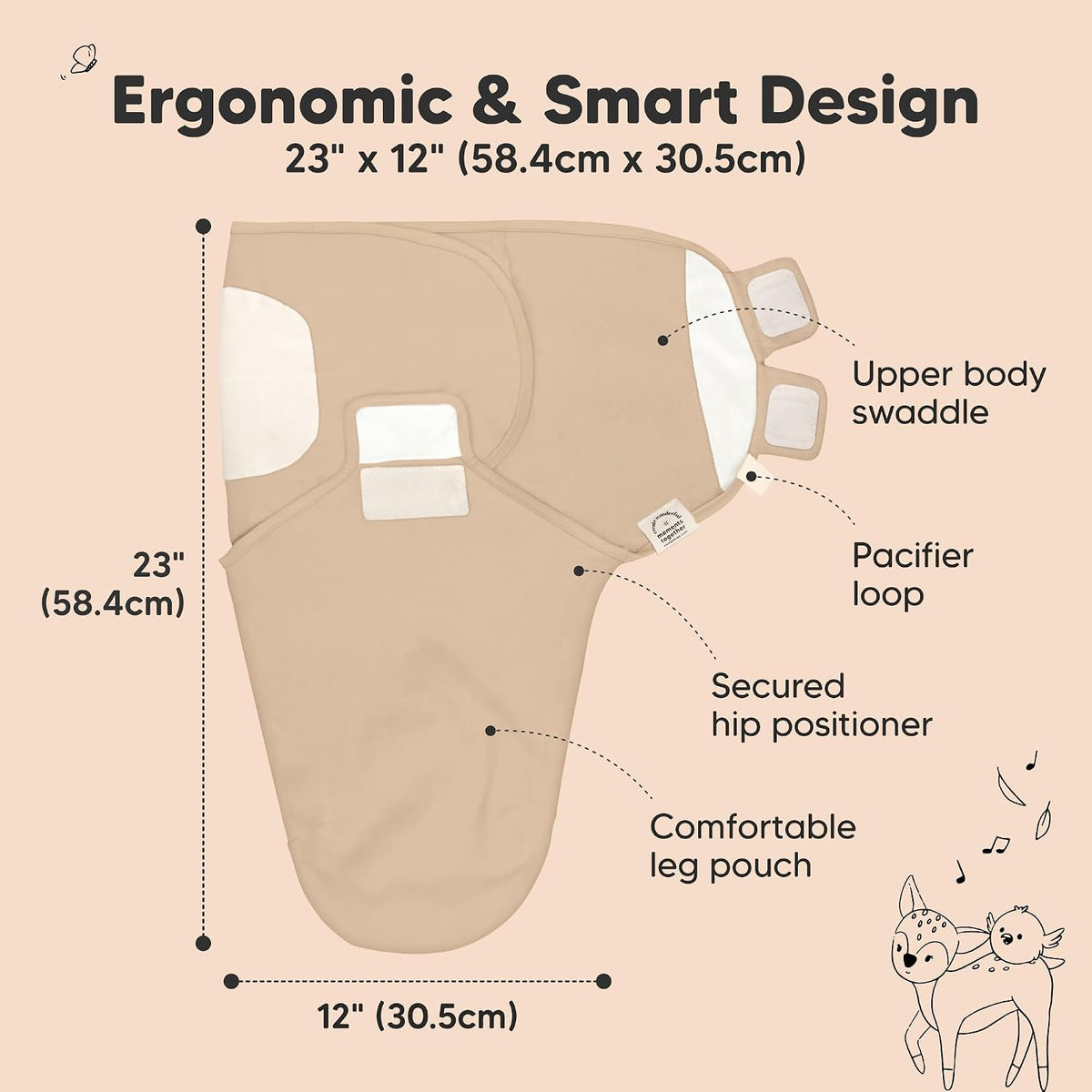 Paquete de 3 sacos de dormir envolventes orgánicos para bebé - Envo...