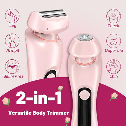 NaTuGi Afeitadora eléctrica 2 en 1 para mujer, húmedo, seco, de dob...