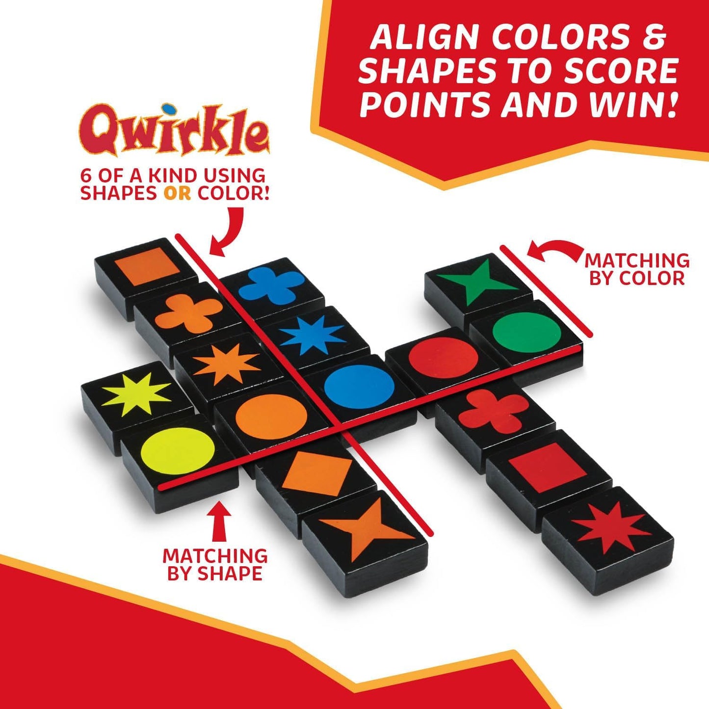Juego de Mesa Qwirkle - Juego de Estrategia para 2-4 Jugadores de 6...