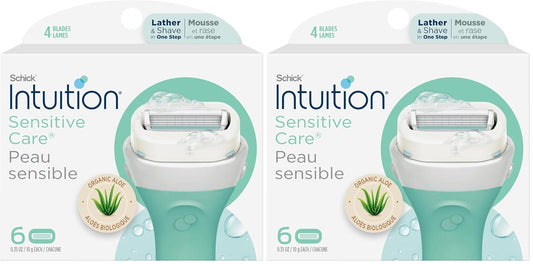 INTUITION Schick - Recambio de cuchillas de afeitar para piel sensi...