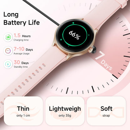 Woneligo Reloj inteligente para mujer, reloj AMOLED de fitness con...