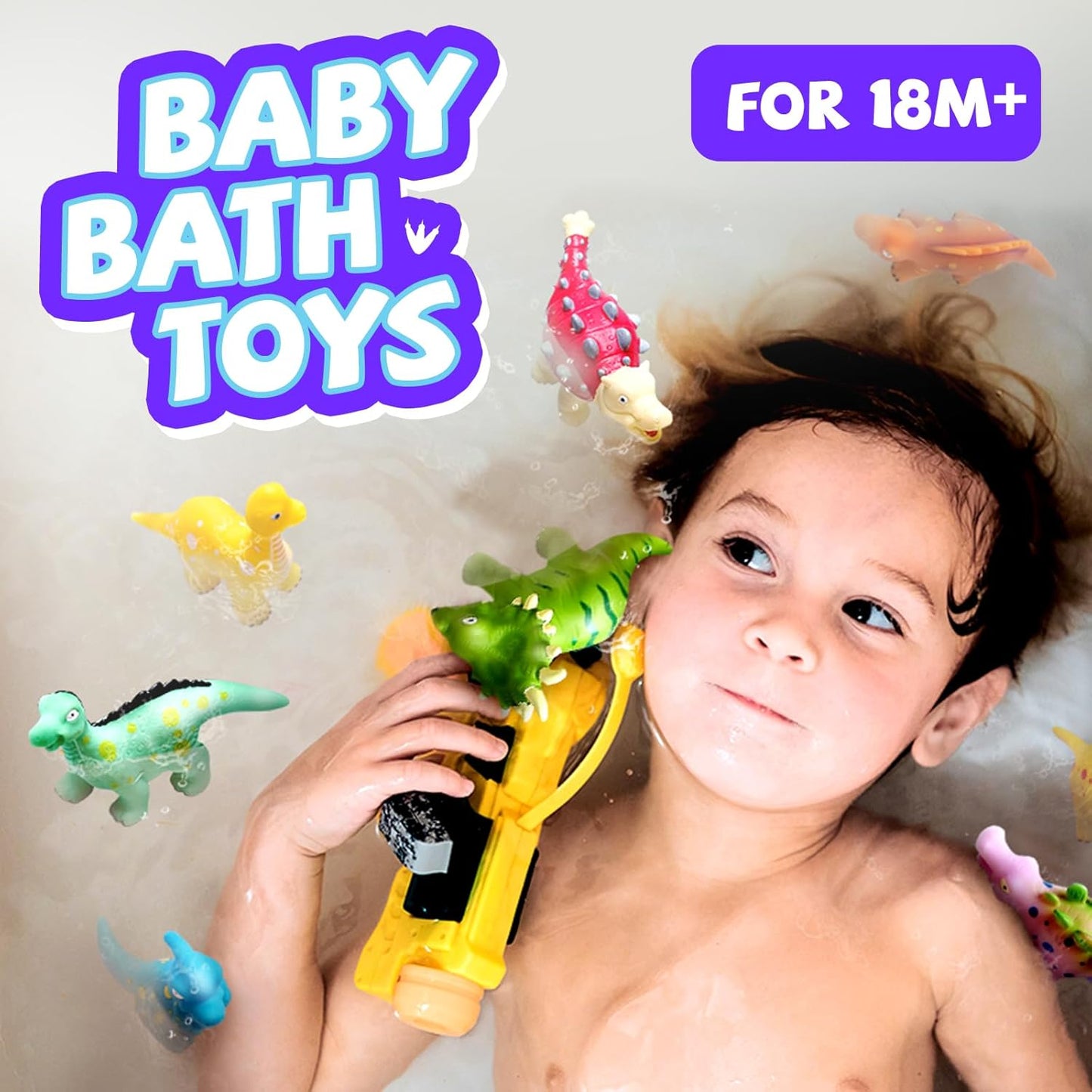 Hely Cancy - Juguetes de dinosaurio para el baño sin molde