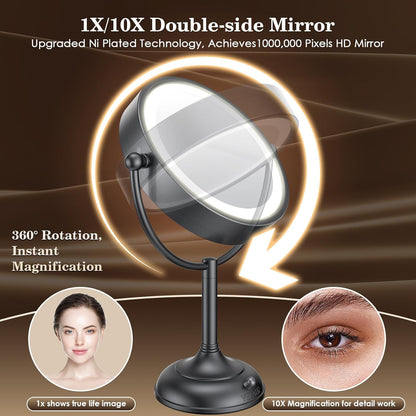 VESAUR Espejo de Maquillaje Profesional Iluminado de 8.5", 1X\/...