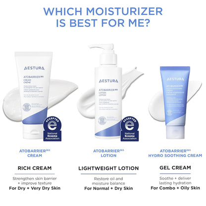 AESTURA ATOBARRIER365 Crema con Ceramidas, Hidratante Facial Coreano para Reparación de la Barrera | Hidratación Duradera de 120H, Cápsulas de Ceramidas, Para Piel Seca y Sensible, No comedogénica, 80