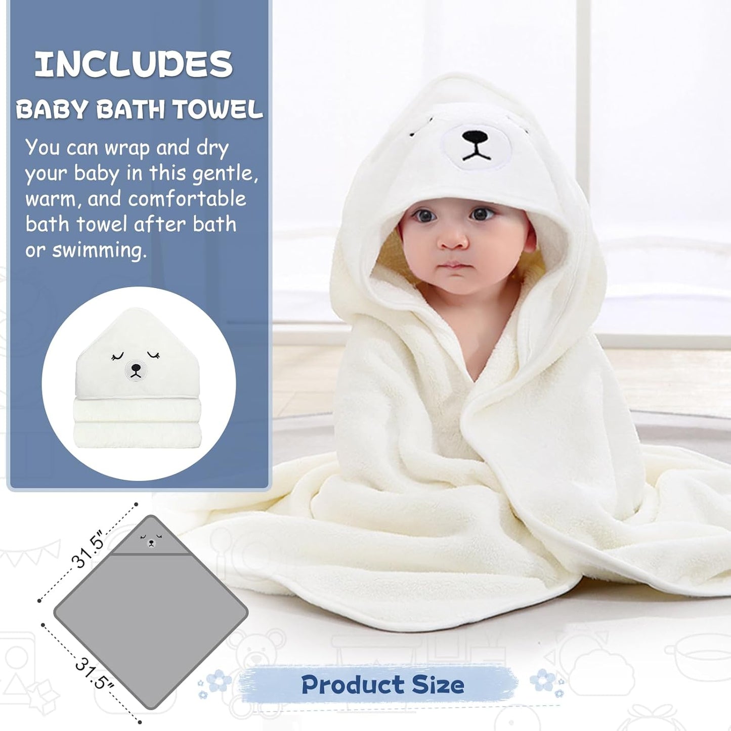 MoreFeel Bañera plegable para bebé recién nacido con termómetro y 1...