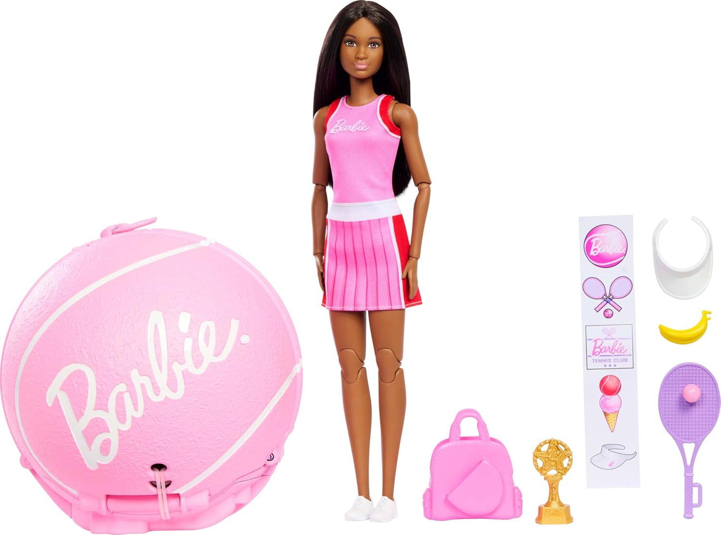Barbie Muñeco y accesorios de jugador de tenis con muñeca Brunette...