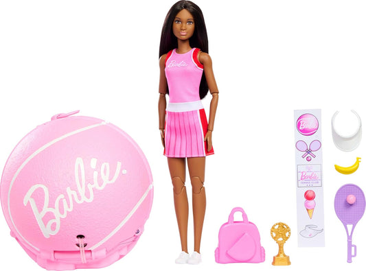 Barbie Muñeco y accesorios de jugador de tenis con muñeca Brunette...